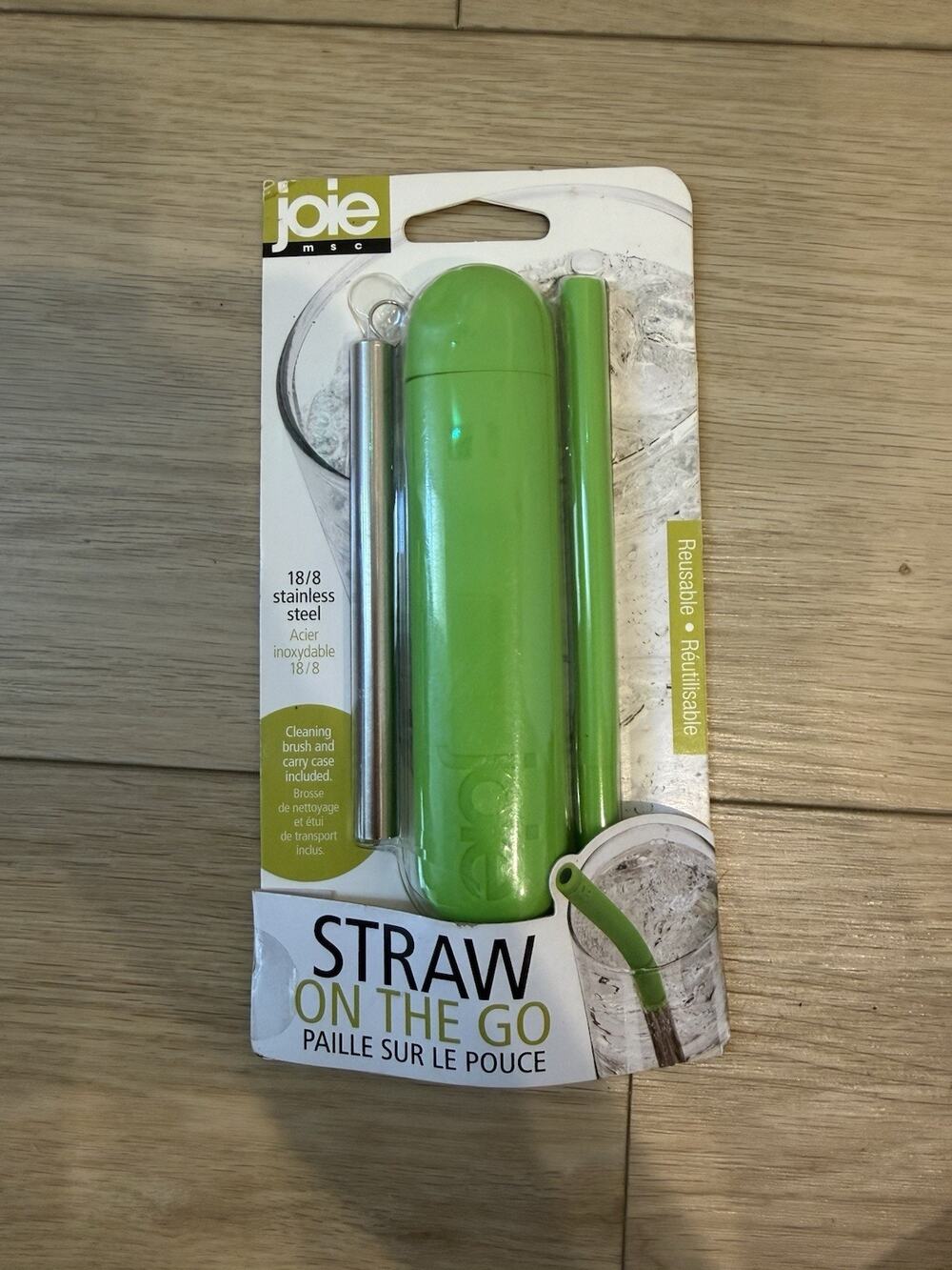 MSC Joie Straw On The Go Reusable Straw TRAVEL Case SILICONE STAINLESS STEEL